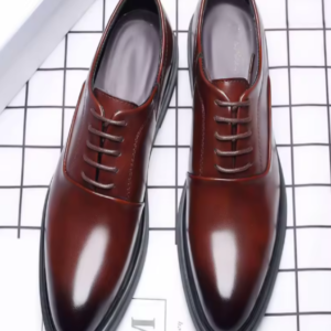 Men's Brock Leather Shoes Business Casual British Formal Pu Leather Shoes Korean Edition Wedding Shoes Men's Breathable