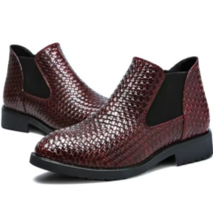 Fashion Slip on Men Dress Shoes Businessmen Hand Woven Boots New Classic Pu Leather Men's Suits Wedding Shoes in Unique Style